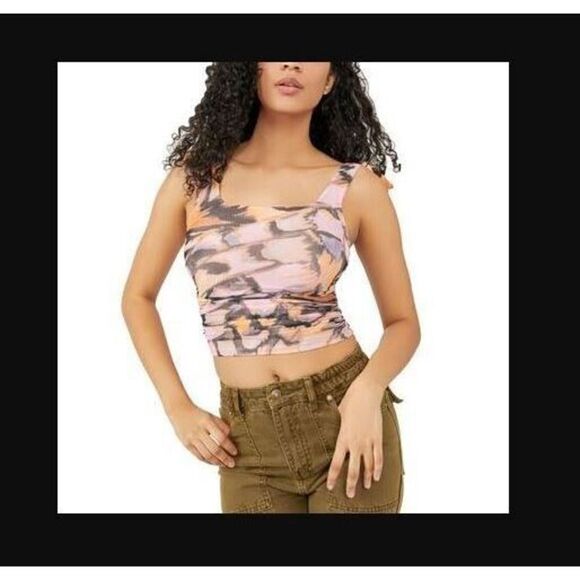 Free People OB1505556 Women's Sz Small Pink Combo Avenue Print Tank Top $58 - Picture 8 of 8